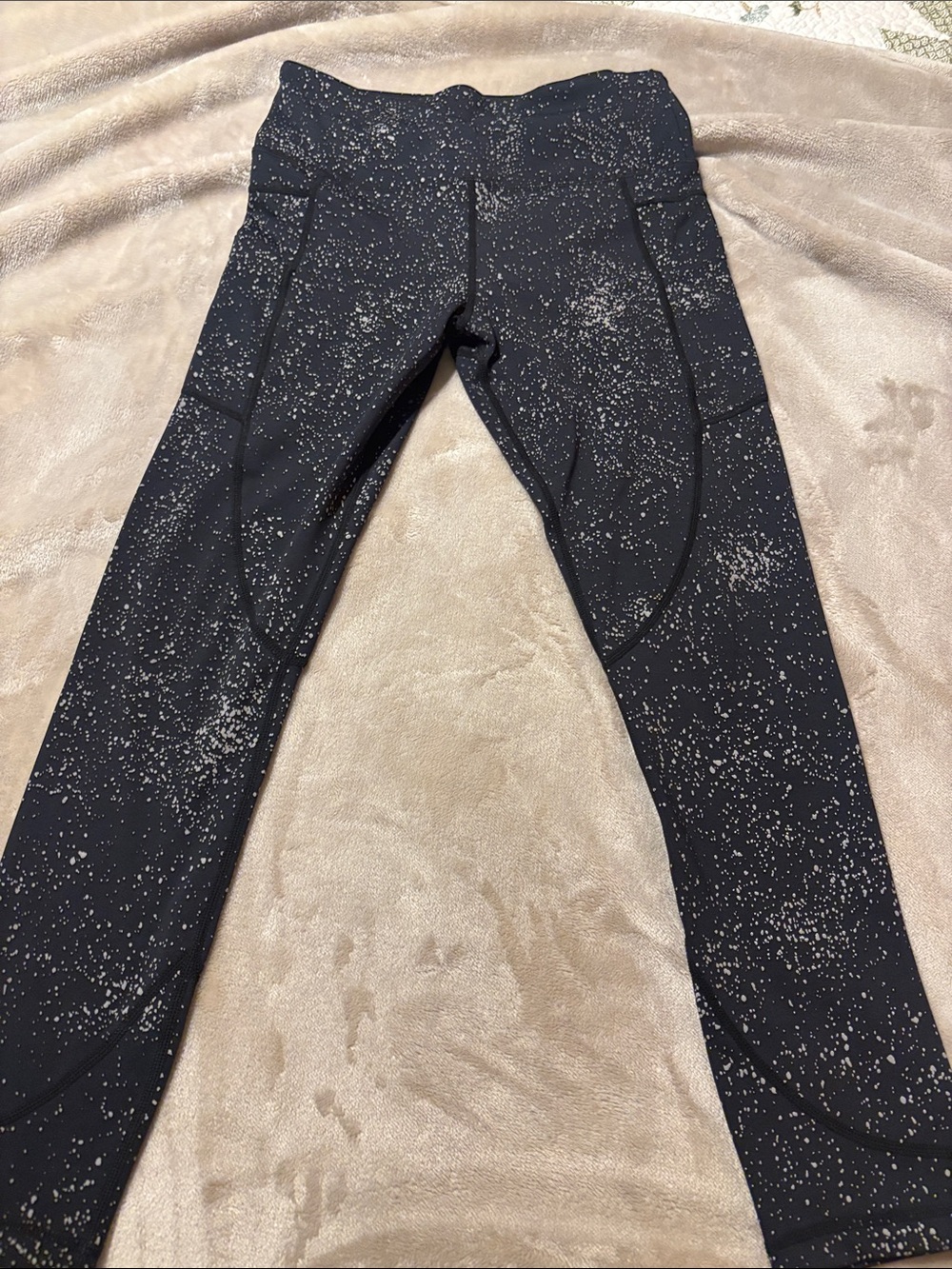 Black Speckle Active Leggings with Side Pockets